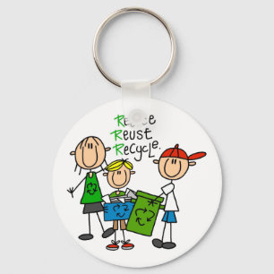 Reduce, Reuse, Recycle t-shirts and Gifts Key Ring