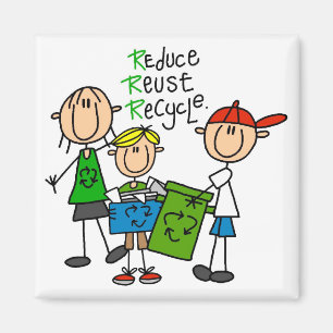 Reduce, Reuse, Recycle t-shirts and Gifts Magnet