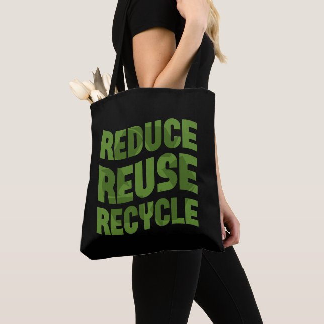 Reduce reuse recycle tote bag (Close Up)