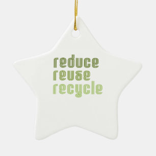 Reduce Reuse Recyle Ceramic Tree Decoration