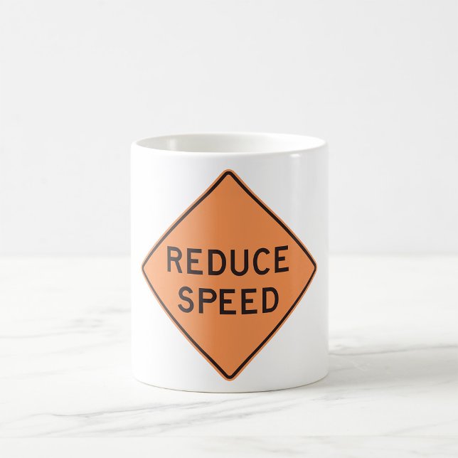 Reduce Speed Orange Diamond Road Sign Coffee Mug (Creator Uploaded)