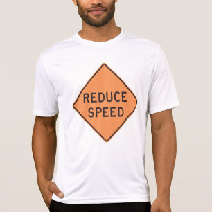 Reduce Speed Orange Diamond Road Sign T-Shirt