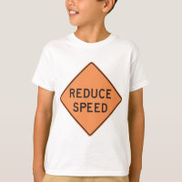 Reduce Speed Orange Diamond Road Sign