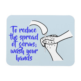 Reduce spread of germs, wash hands magnets