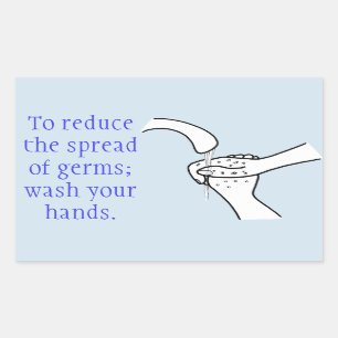 Reduce spread of germs, wash hands Stickers