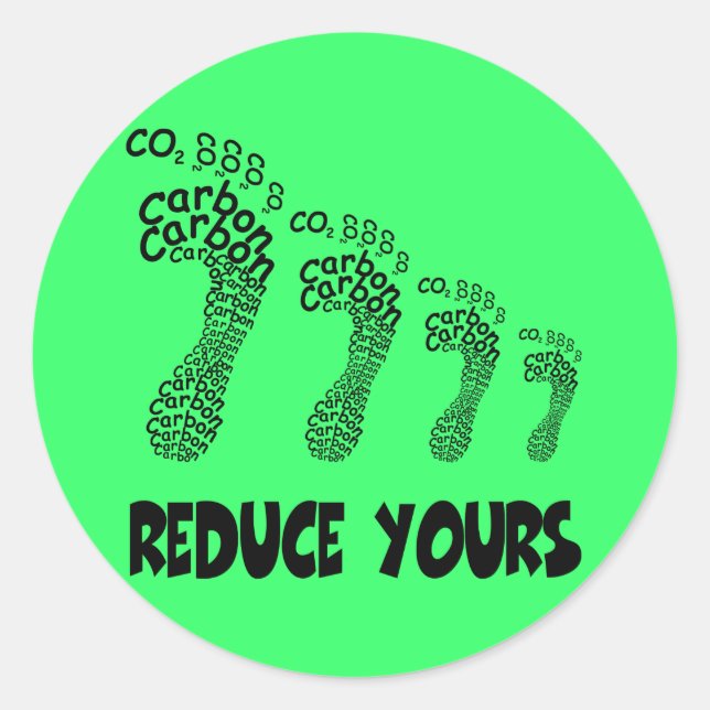 Reduce your carbon footprint classic round sticker (Front)