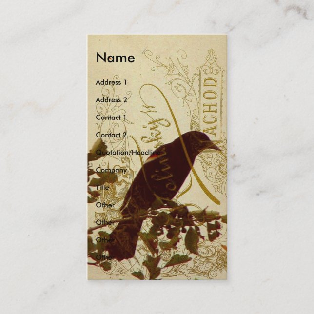 Redwing Blackbird Business Card (Front)