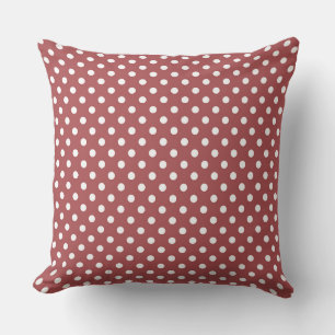 REDwood and white dots Cushion