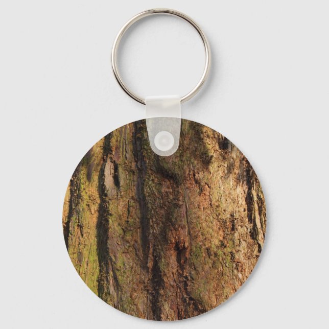 Redwood Bark Photo Texture Key Ring (Front)