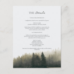 Redwood Coast Pine Forest Wedding Details Enclosure Card