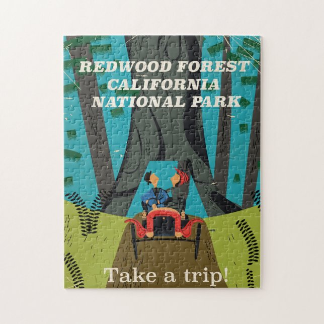 Redwood Forest California National Park Travel Jigsaw Puzzle (Vertical)