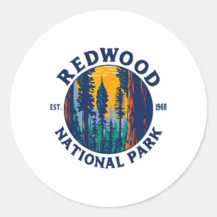 Redwood National And State Parks Ca California Out Classic Round Sticker