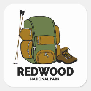Redwood National Park Backpack Square Sticker