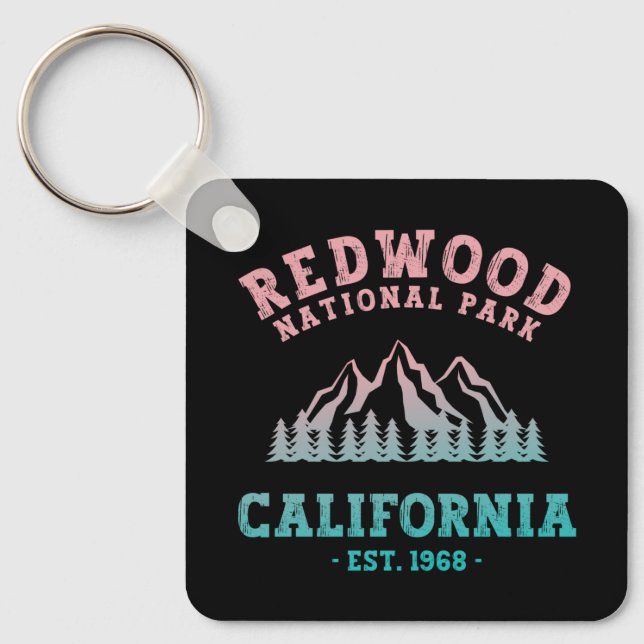 Redwood National Park California Gradient Key Ring (Front)
