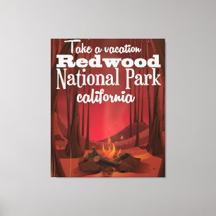 Redwood National Park, California travel poster Canvas Print