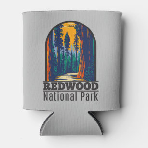Redwood National Park California Vintage Can Cooler