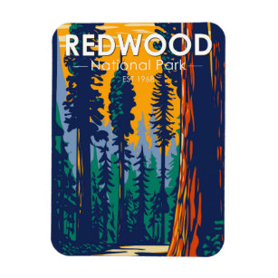 Redwood National Park California Vintage Magnet