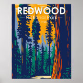 Redwood National Park California Vintage Poster (Front)