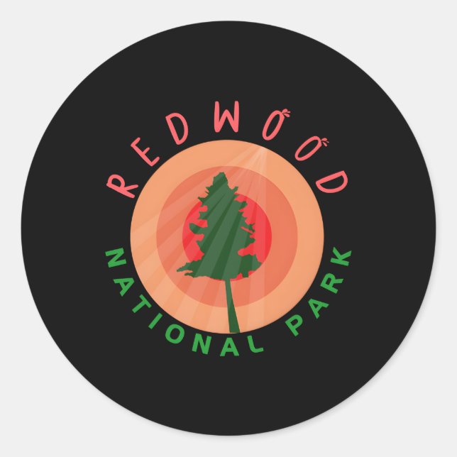 Redwood National Park California Visitor Tourist Classic Round Sticker (Front)