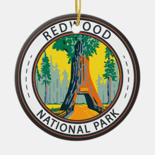 Redwood National Park Chandelier Tree Badge Ceramic Tree Decoration