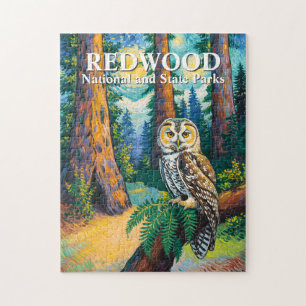 Redwood National Park Colorful Forest Owl Wildlife Jigsaw Puzzle