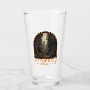 Redwood National Park Illustration Trail Vintage Glass