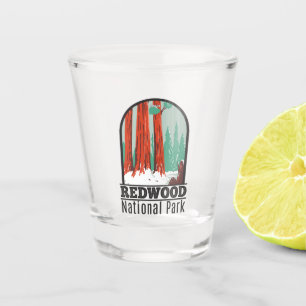 Redwood National Park In Winter California Vintage Shot Glass