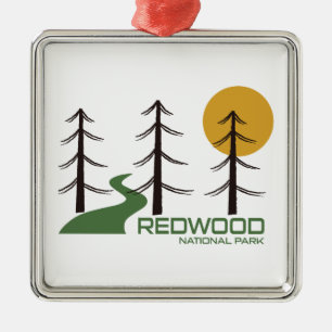 Redwood National Park Trail Metal Tree Decoration