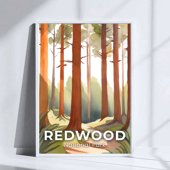 Redwood National Park | Watercolor Travel Art Poster (Creator Uploaded)