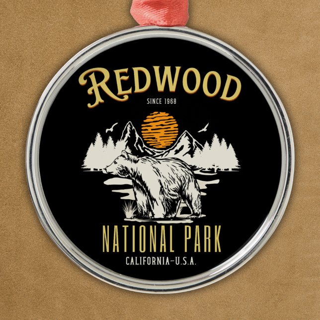 Redwood National Park Wooded landscape Metal Tree Decoration (Creator Uploaded)