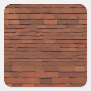 Redwood roof shingles square sticker
