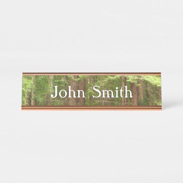 Redwood Trees at Muir Woods National Monument Desk Name Plate (Front)