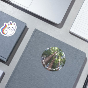 Redwood Trees Photo Earth Day Classic Round Sticker