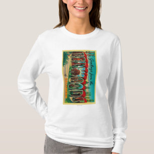 Redwoods, California - Large Letter Scenes T-Shirt
