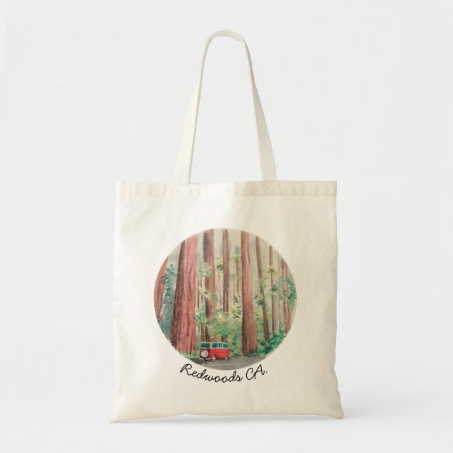 Redwoods watercolor tote bag (Front)