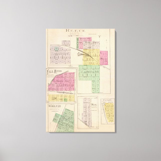 Reece, Fall River, Hamilton, and Climax, Kansas Canvas Print (Front)