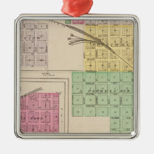 Reece, Fall River, Hamilton, and Climax, Kansas Metal Tree Decoration