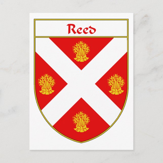 Reed Coat of Arms/Family Crest Postcard (Front)