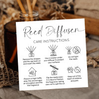 Reed Diffuser Care Instructions Minimalist Logo