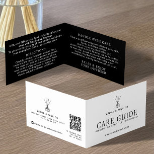 Reed diffuser packaging insert care reorder card