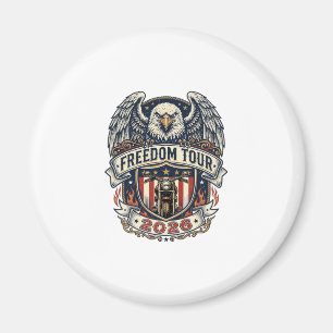reedom Tour 2026 Vintage Eagle Motorcycle Magnet