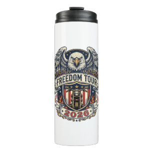 reedom Tour 2026 Vintage Eagle Motorcycle Thermal Tumbler