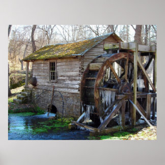 Reeds Spring Mill in January Poster