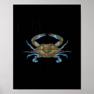 Reedville Virginia Blue Crab Since 1874 Black Lett Poster