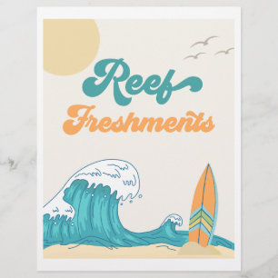 Reef Freshments Surf Party Sign    Surf Sign
