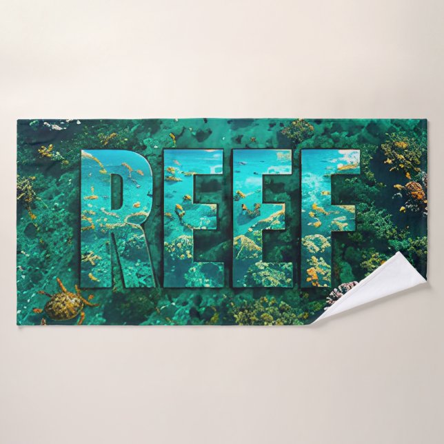 Reef Luxury Ocean Editorial Artwork Bath Towel (Bath Towel)