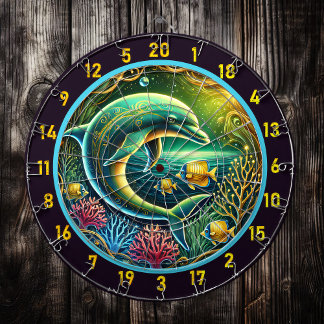 Reef Radiance Dolphin Dartboard Display