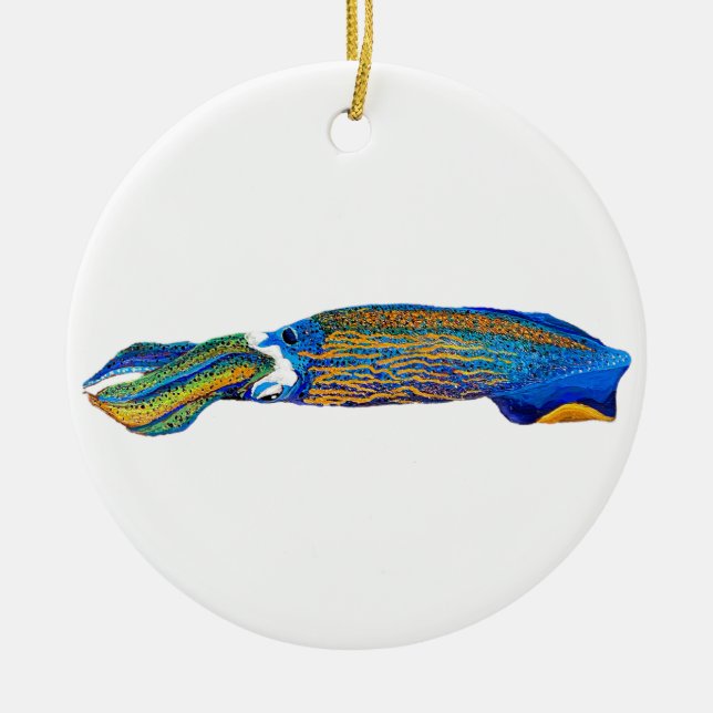 Reef Squid Ceramic Tree Decoration (Front)