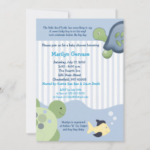 REEF TURTLE 5x7 Baby Shower Invitation