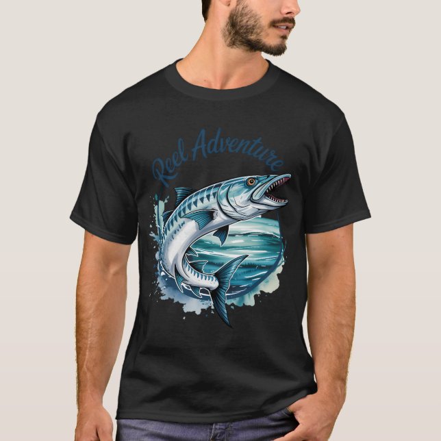 Reel Adventure â€“ The Deep Sea Barracuda T-Shirt (Front)
